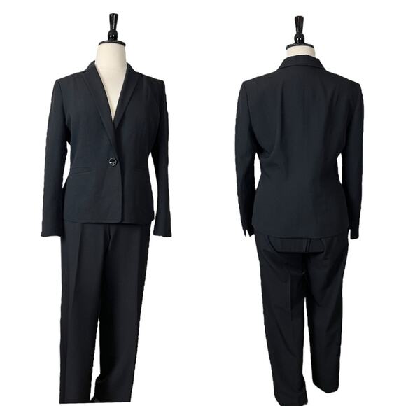 Kasper Women’s 2 Piece Pant Suit 1 Button Classic Notch Lapel Black Plus Size 16 - Picture 13 of 13